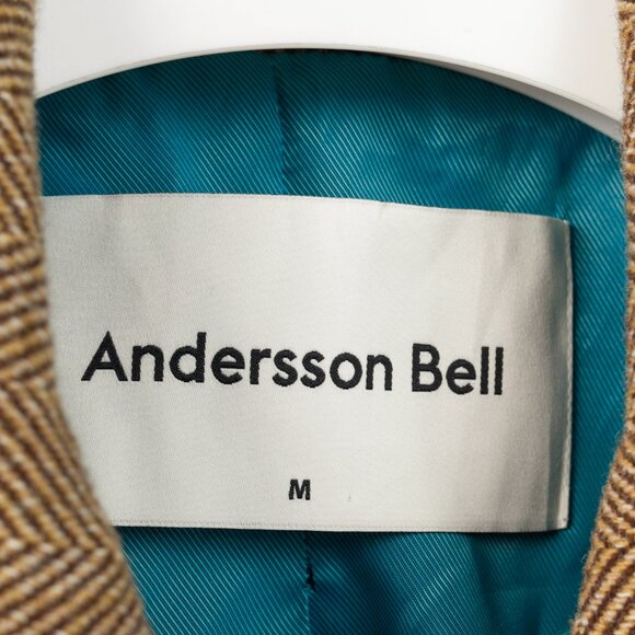 Andersson Bell Chloe Brown Herringbone Back Pleats Coat - Picture 12 of 14